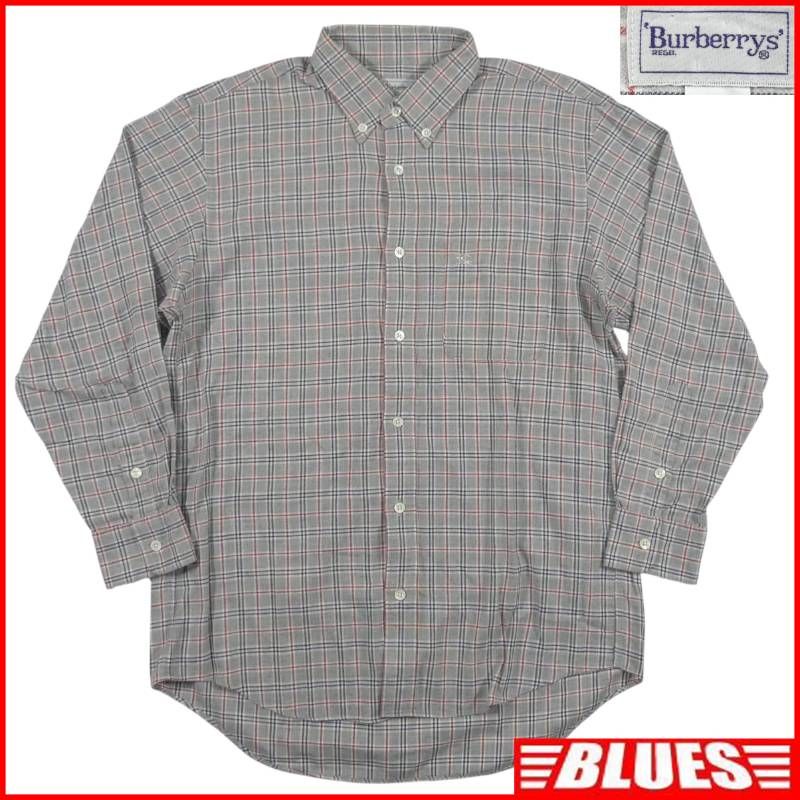 Burberrys バーバリーズ シャツ L グレー チェック 長袖シャツ メンズ 長袖 ボタンダウン ボタンシャツサイズL一覧←SEULB屋着古← TY4502