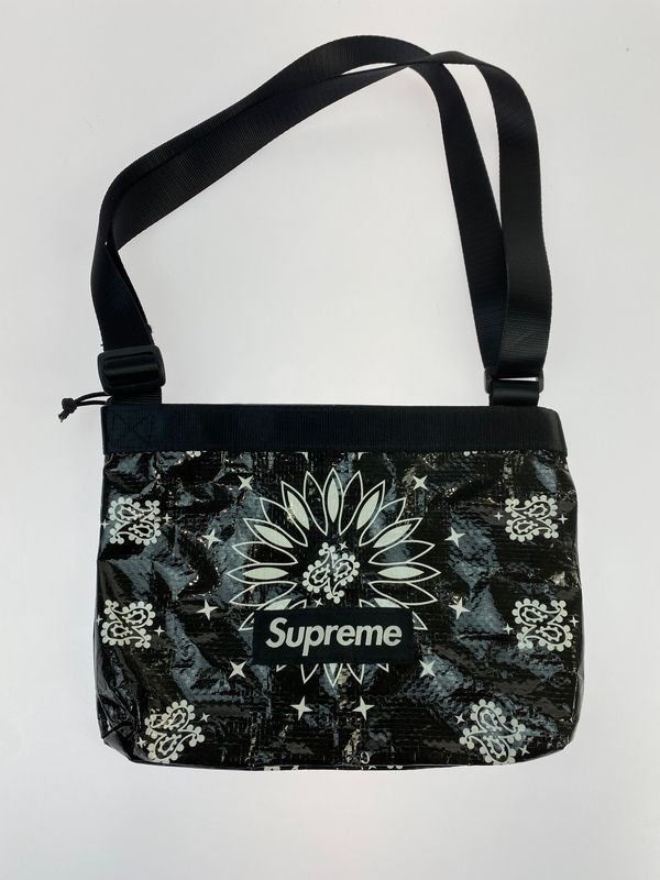 【中古品】 SUPREME 21SS BANDANA TARP SIDE BAG BLACK バンダナ タープ サイドバッグ バンダナ柄 小型ショルダーバッグ 【188-260521-em-16-min】 5,491円