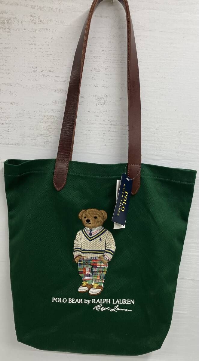 RALPH LAUREN ラルフローレン トートバッグ ポロベア MAP 0BGS0G620134 グリーン