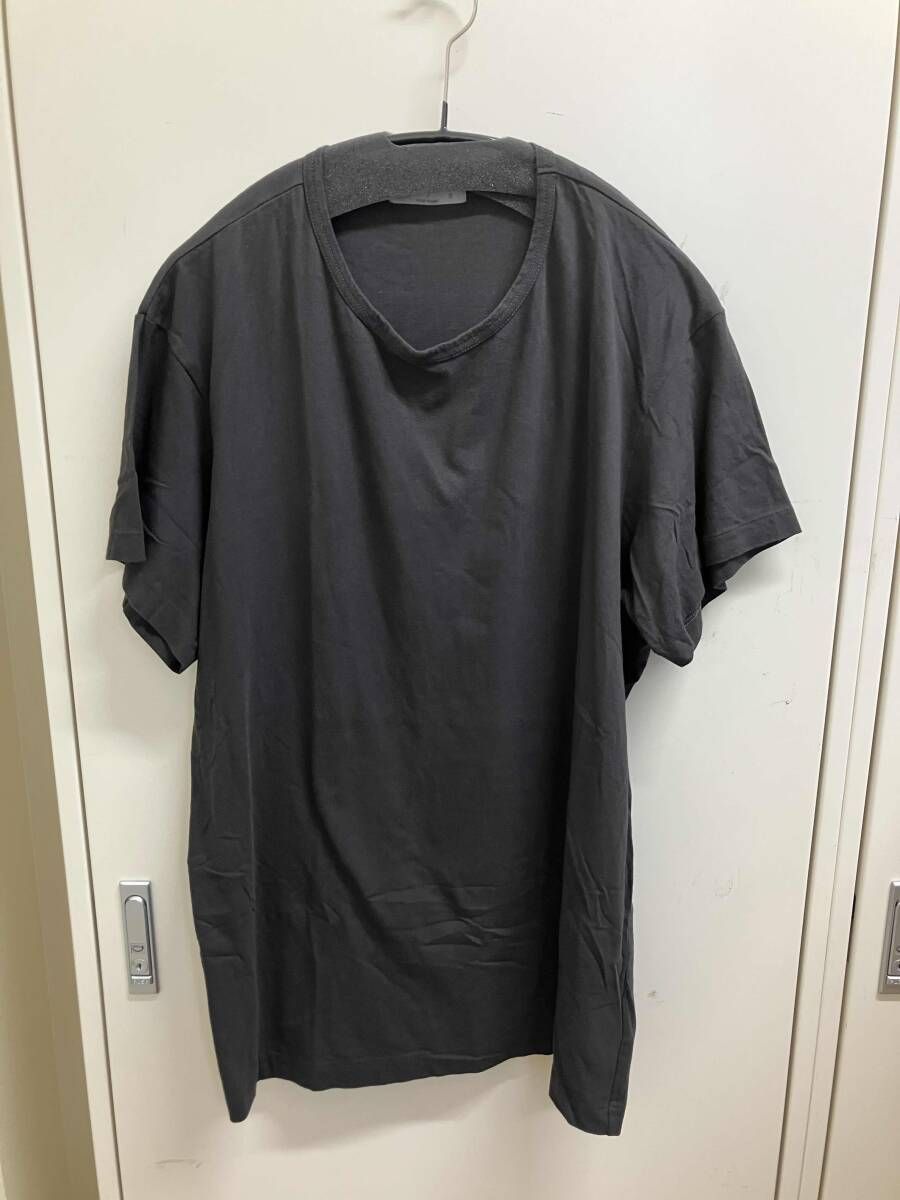 21ss YOHJI YAMAMOTO POUR HOMME 半袖Tシャツ　定番カルティマ天竺丸首 サイズ3 ブラック ヨウジヤマモトプールオム