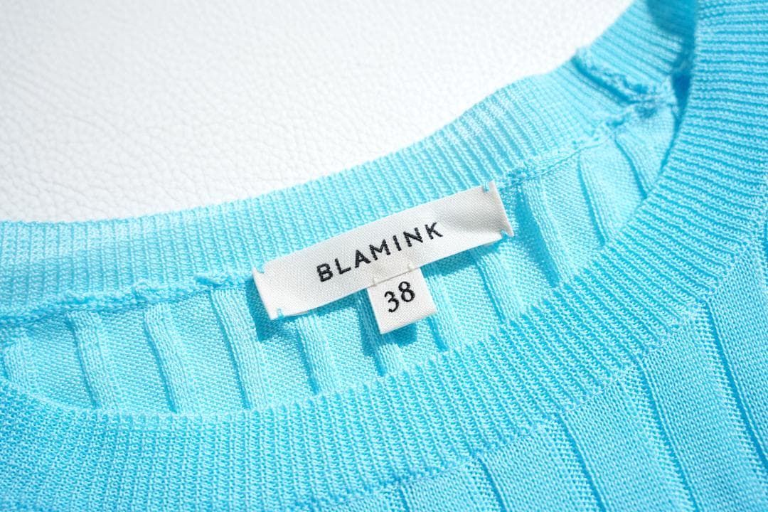 350h*美品 ブラミンク BLAMINK コットン クルーネック リブニット 350h*美品 ブラミンク BLAMINK コットン クルーネック リブニット