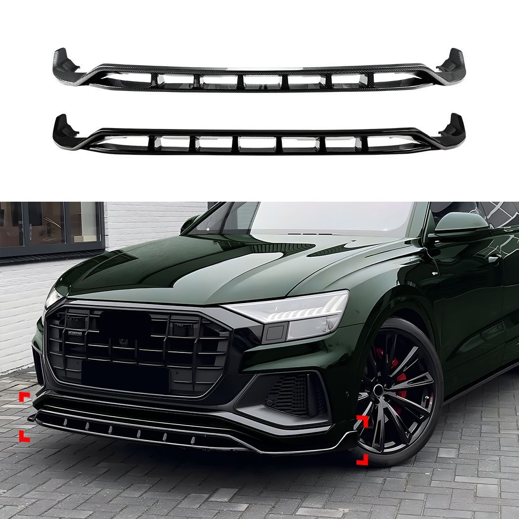 【送料無料】アウディQ8/SQ8 4M 前期 2019-2023 フロントリップ スポイラー フロントバンパー ディフューザー ブラック マット ドレスアップ カスタム エアロパーツ 小物包囲 迫力 新生活 30,116円
