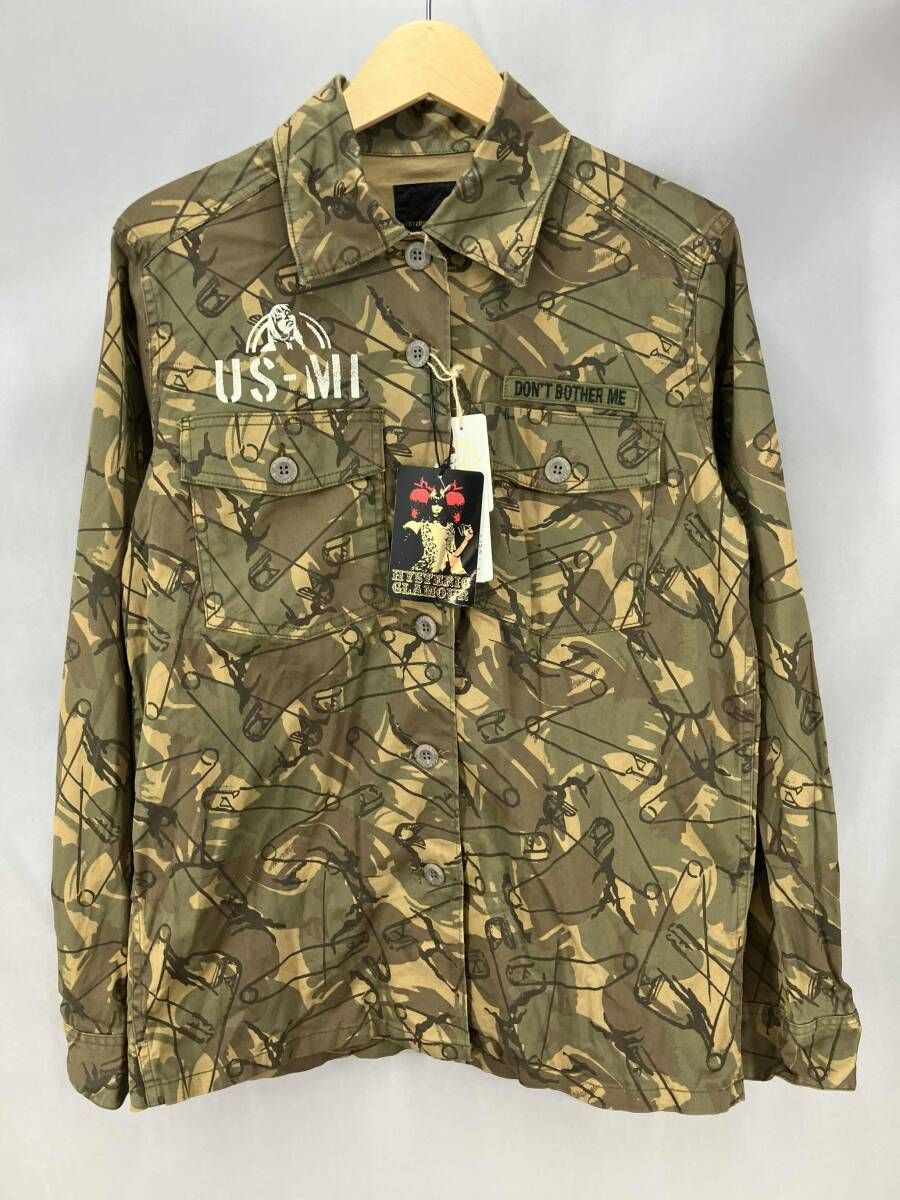 ★ HYSTERIC GLAMOUR ヒステリックグラマー ミリタリー長袖シャツ 迷彩 タグ付き 0143AH07969 サイズフリー カーキ系 通年