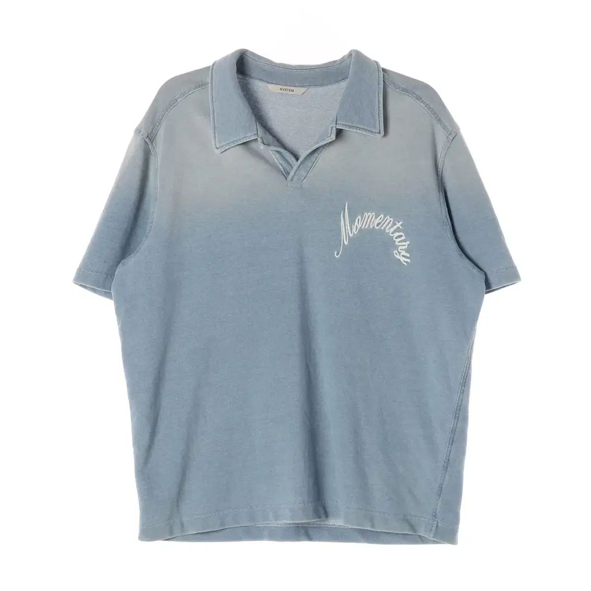システム 25SS ロゴ 刺繍 ウォッシュ オーバーサイズ コットン 半袖 Tシャツ