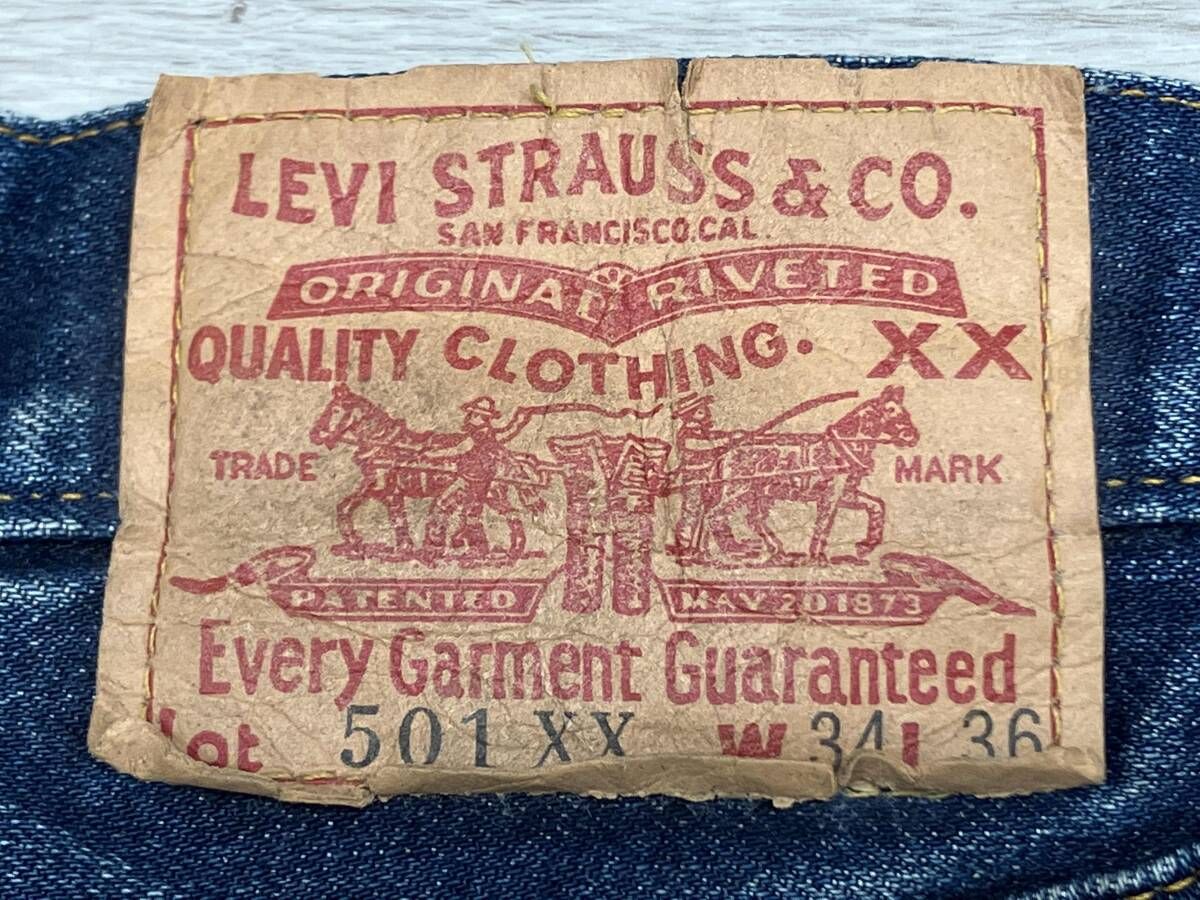 LEVI’S/リーバイス 501XX ジーンズ デニムパンツ USA製 両面ビッグE ボタン裏555 バレンシア工場 紙パッチ 1996年製 W34 L36