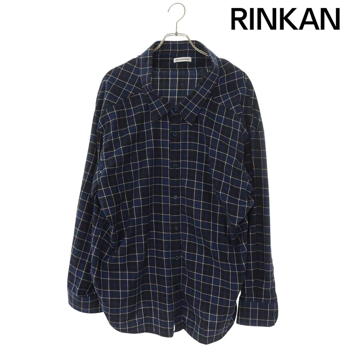 バレンシアガ 479982 TBM08 チェック長袖シャツ メンズ 34 9,871円