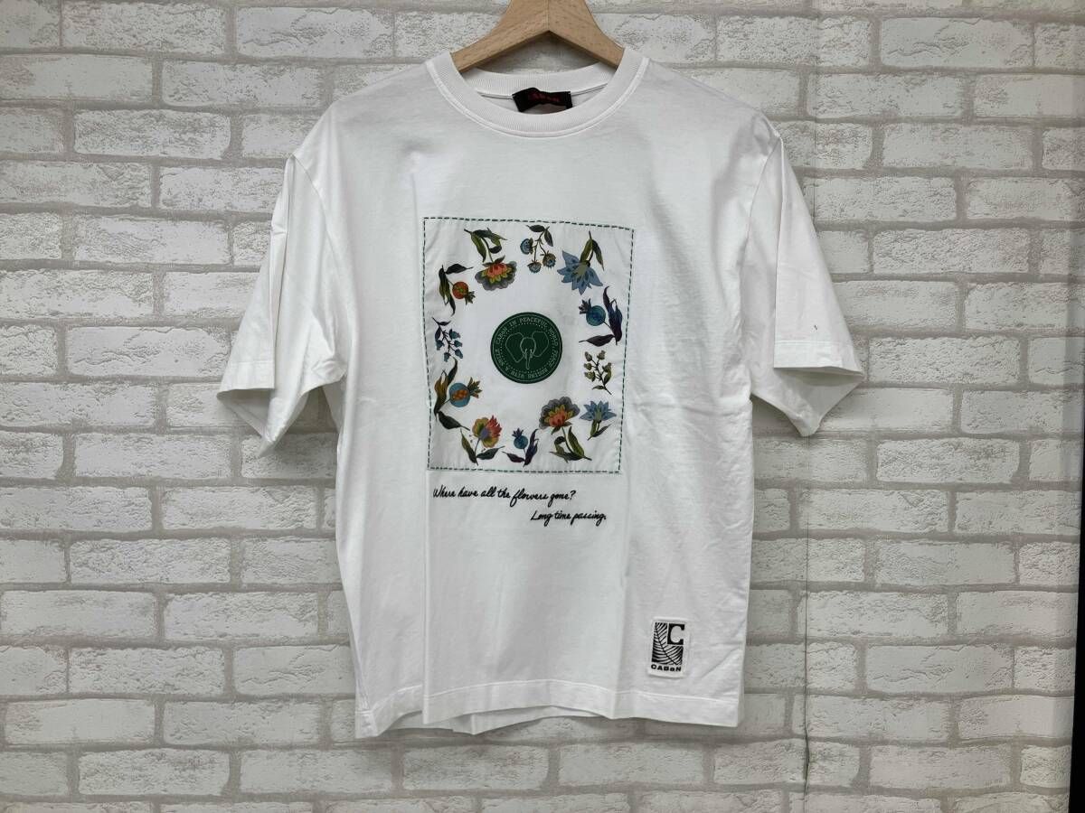 CABaN フラワーサークルプリントTシャツ WS019CU キャバン 半袖Tシャツ レディース ホワイト sizeS縫い付け トゥモローランド