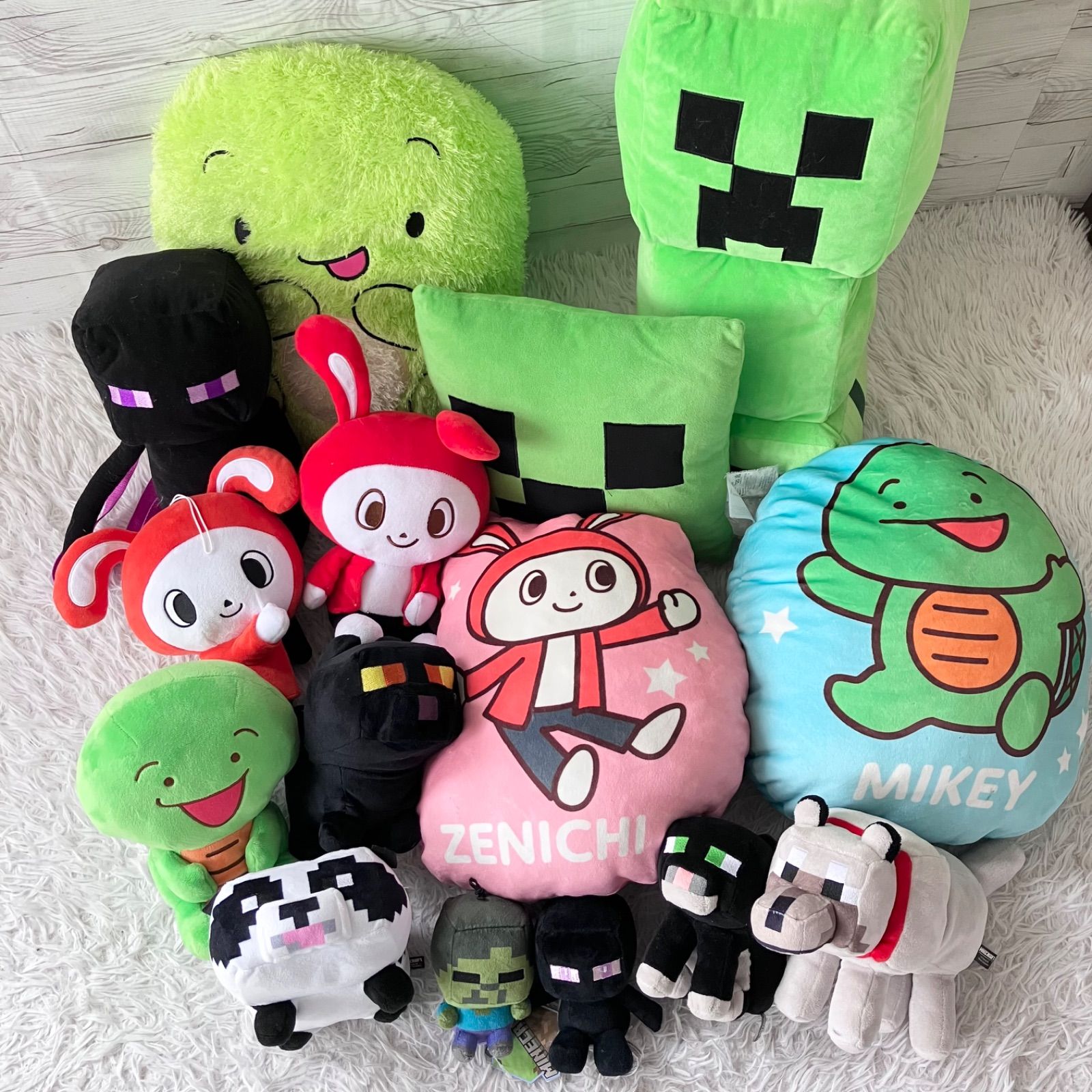 マインクラフト ぬいぐるみ Minecraft マイゼンシスターズ マイキー ゼンイチ マイクラ 15点セット クリーパー ゲームキャラクター 15