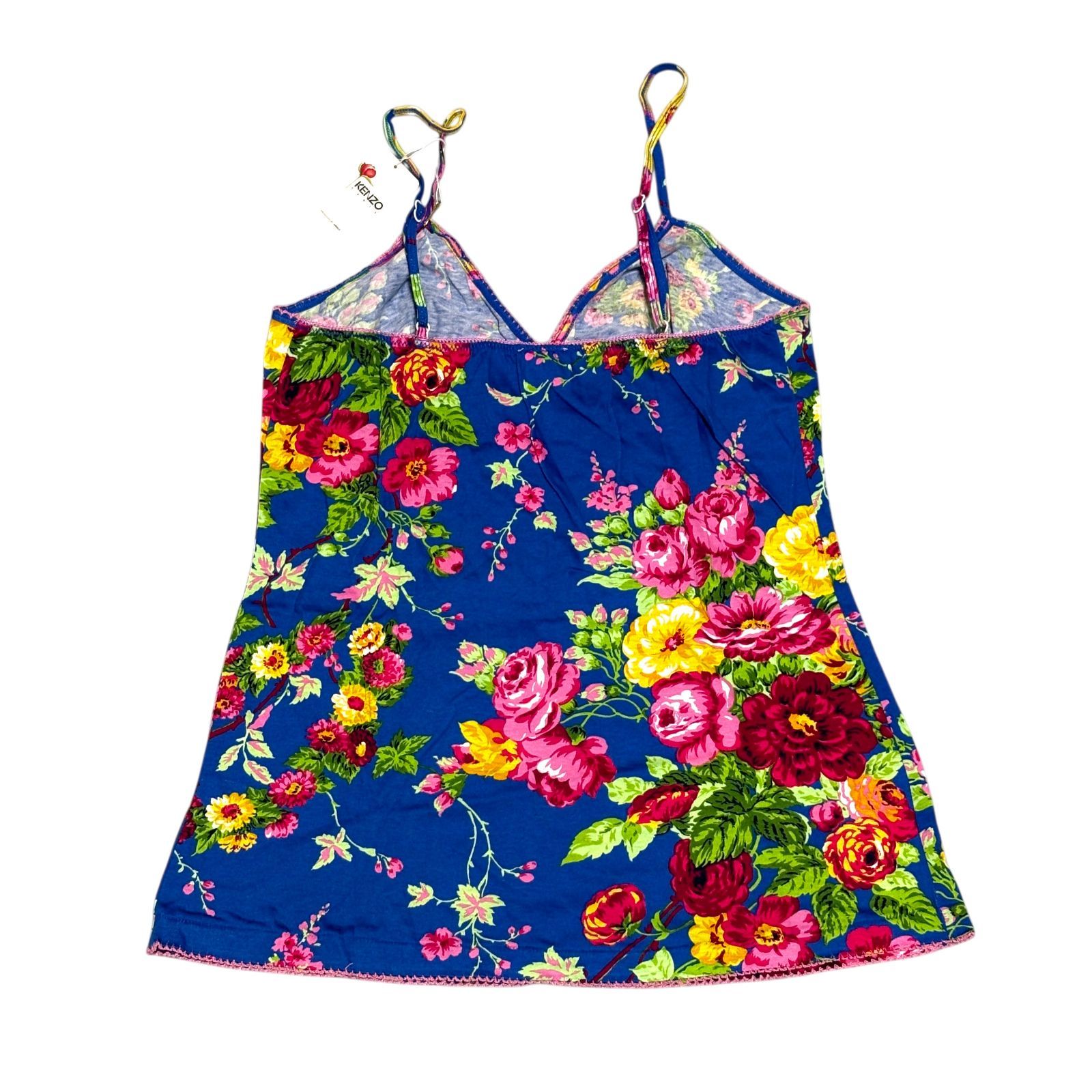 KENZO ケンゾー 花柄 キャミソール M ブルー フラワープリント タンク