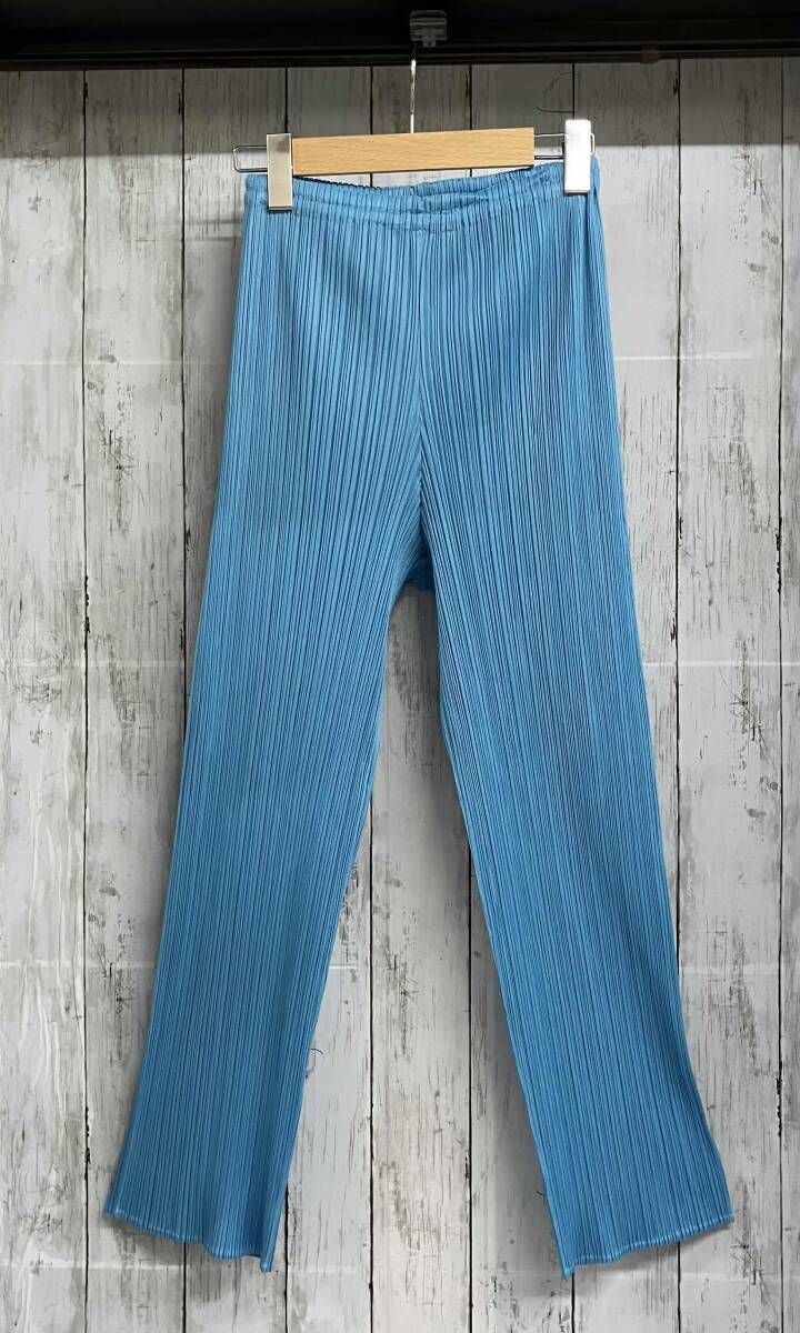 PLEATS PLEASE ISSEY MIYAKE プリーツプリーズ/プリーツパンツ/サイズ1/ライトブルー/PP81-JF643