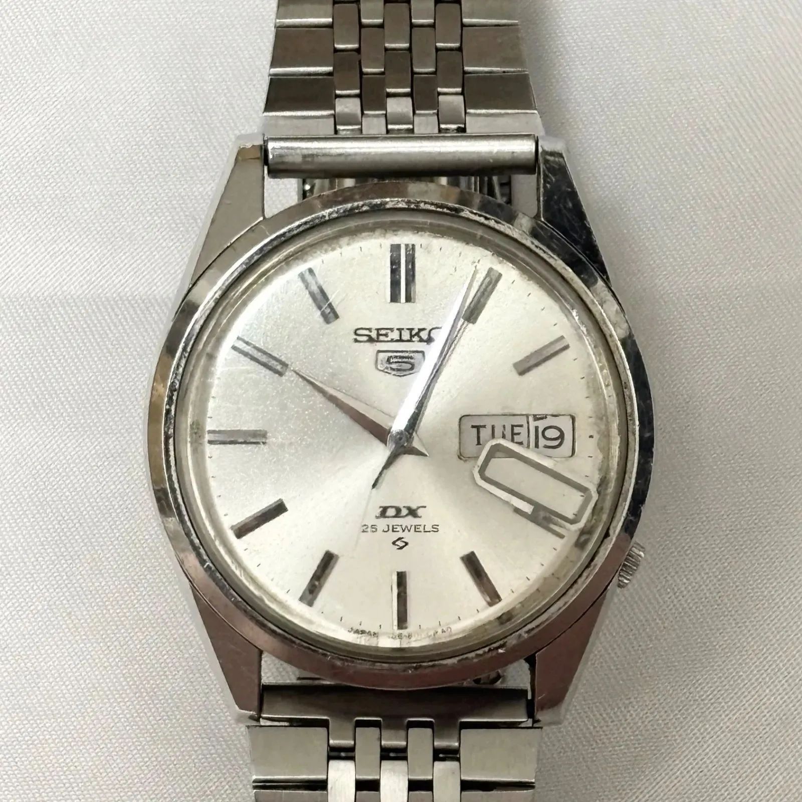 送料無料】SEIKO 5/セイコー5/DX/デラックス/6106-8000/シルバー/自動