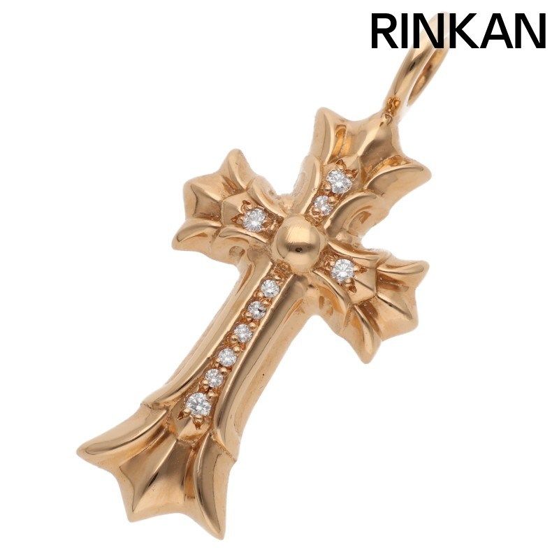 クロムハーツ 22K DBL CH CRS/ダブルCHクロス PAVEダイヤ/ゴールドネックレストップ メンズ
