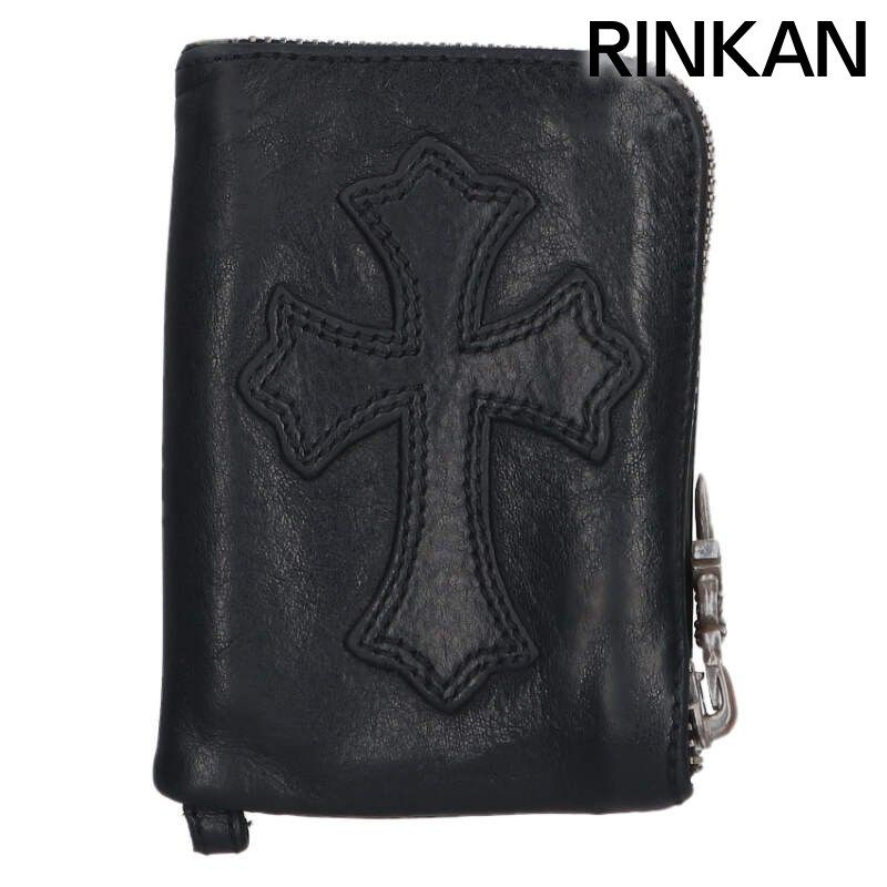 CHROME HEARTS レザー ダガー ジップ財布 クロムハーツ TINY ZIP/タイニージップ クロスパッチレザーダガー