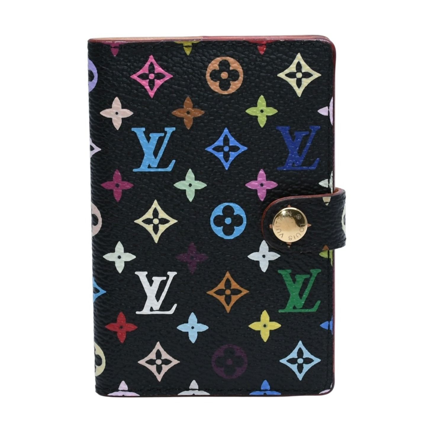 新品同様 LOUIS VUITTON ルイヴィトン カルネ ドゥバル アジェンダ ミニ 手帳カバー M92652 モノグラム マルチカラー 村上隆 中古 4a002557