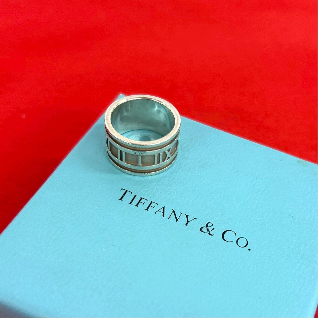 極 美品 TIFFANY&Co. ティファニー ワイド アトラス リング シルバー925 指輪 12号 メンズ レディース アクセサリー シルバー 28017