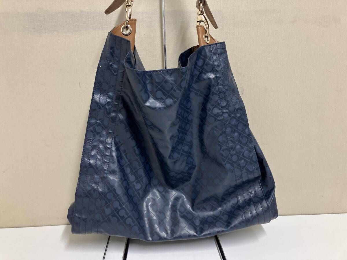 GHERARDINI ゲラルディーニ ハンドバッグ ショルダーバッグ ネイビー 小傷 シミ有り