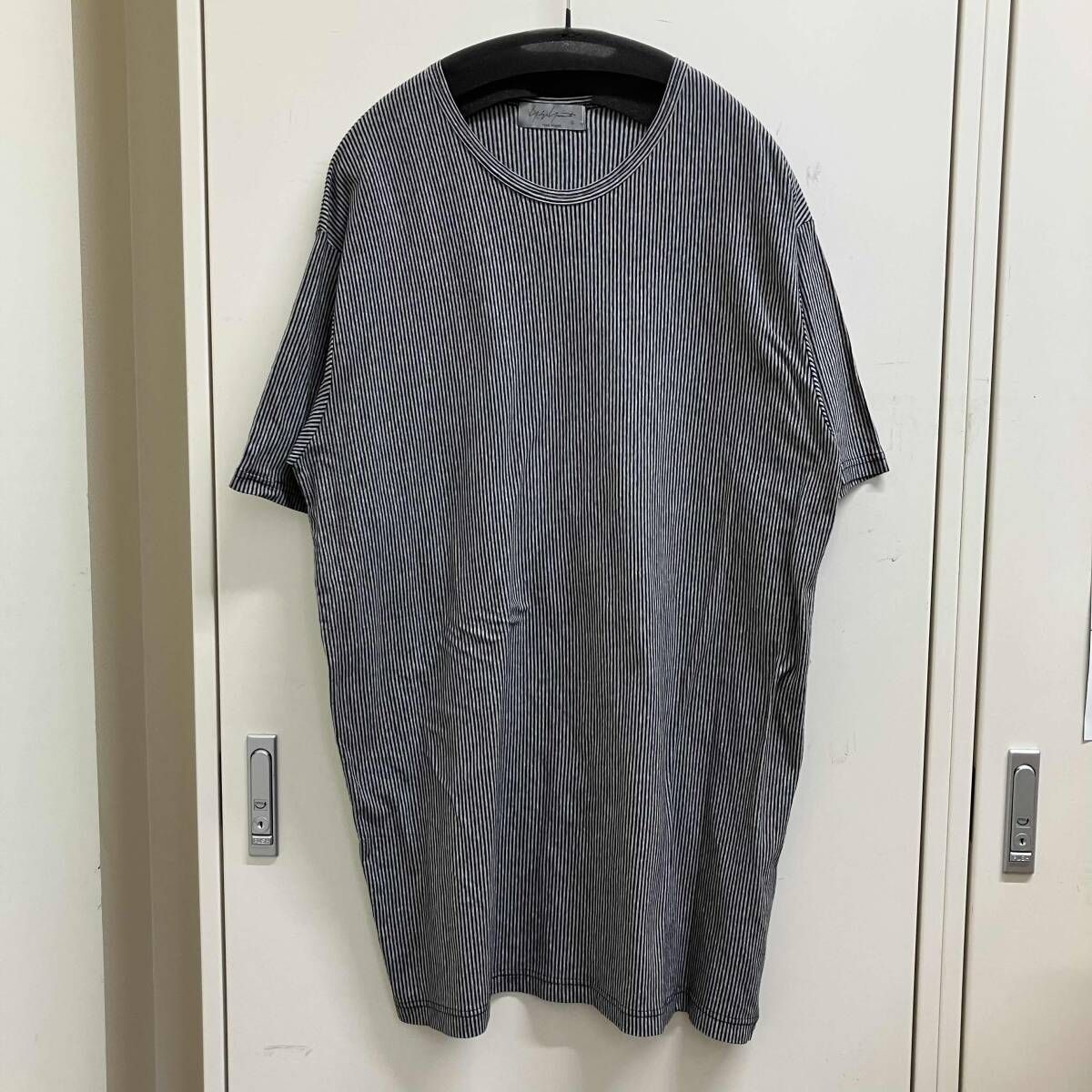 25SS YOHJI YAMAMOTO POUR HOMME BORDER PANTS SHORT SLEEVE T 半袖Tシャツ HP-T87-991 サイズ3 ストライプ ヨウジヤマモト