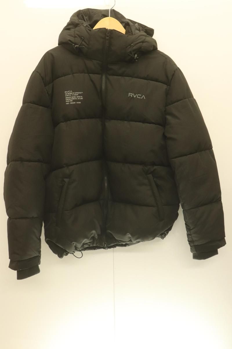 【中古】 RVCA メンズ中綿ジャケット L Back Print Puffer RVCA L 黒 ブラック プリント
