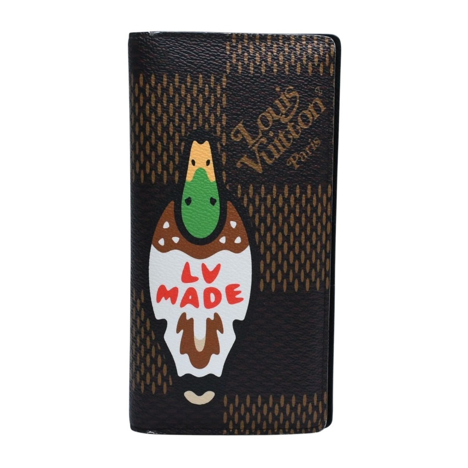 LOUIS VUITTON ルイヴィトン × NIGO ニゴー ポルトフォイユ ブラザ 長財布 N60393 ダミエ ジャイアント ブラウン 美品 中古 4a002554