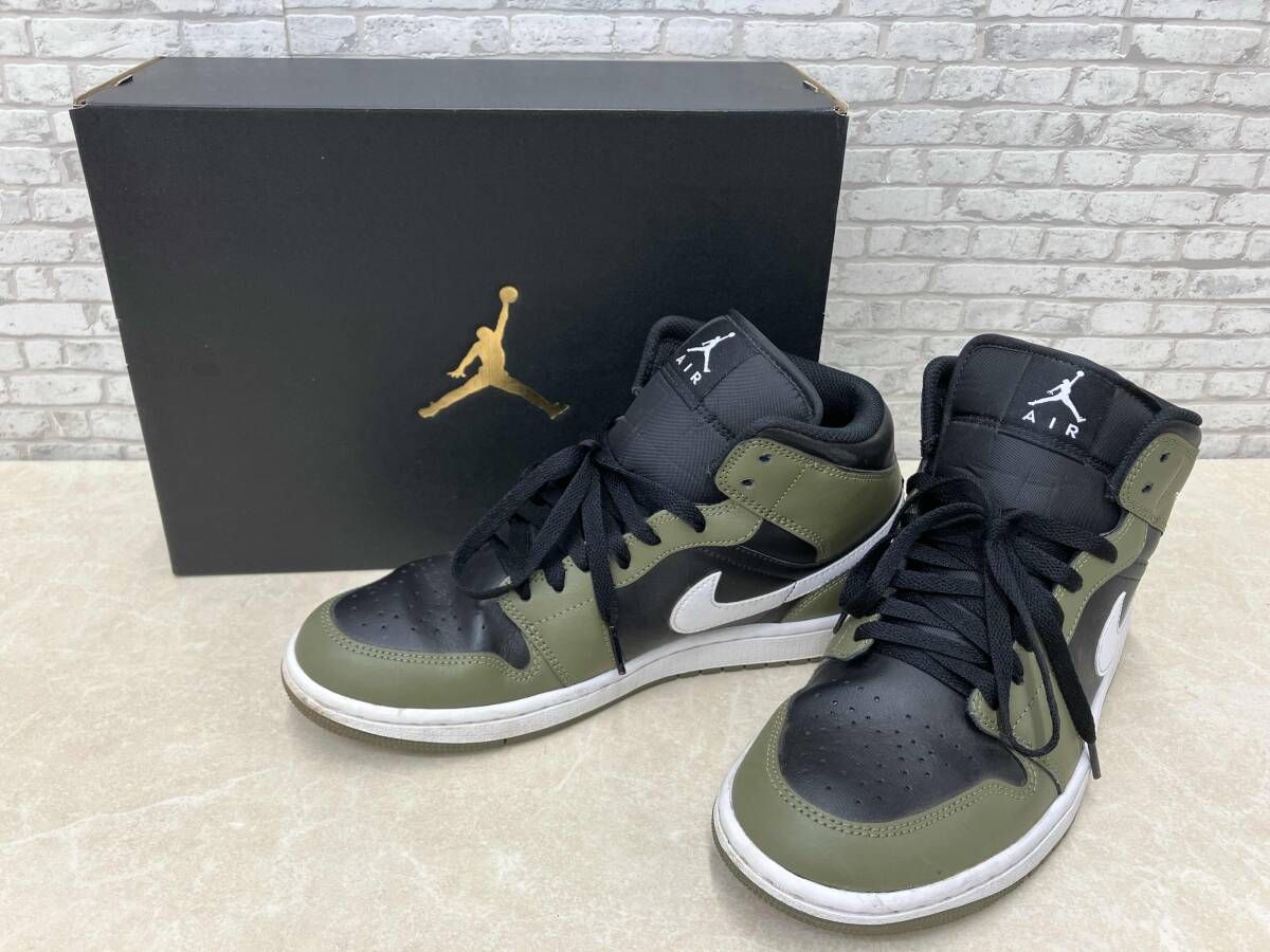 NIKE ナイキ AIR JORDAN 1 MID DQ8426-092 スニーカー 26.5cm ブラック×グリーン