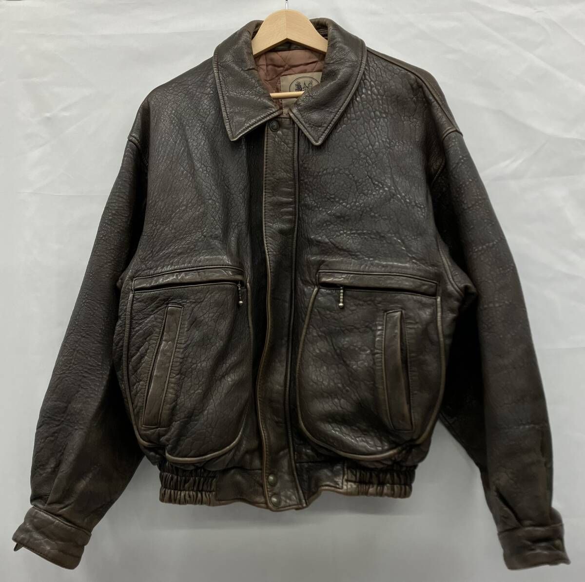 WOOD LANDER ウッドランダー　00580 レザージャケット　革ジャン ブルゾン　ラムレザー　ブラウン サイズM