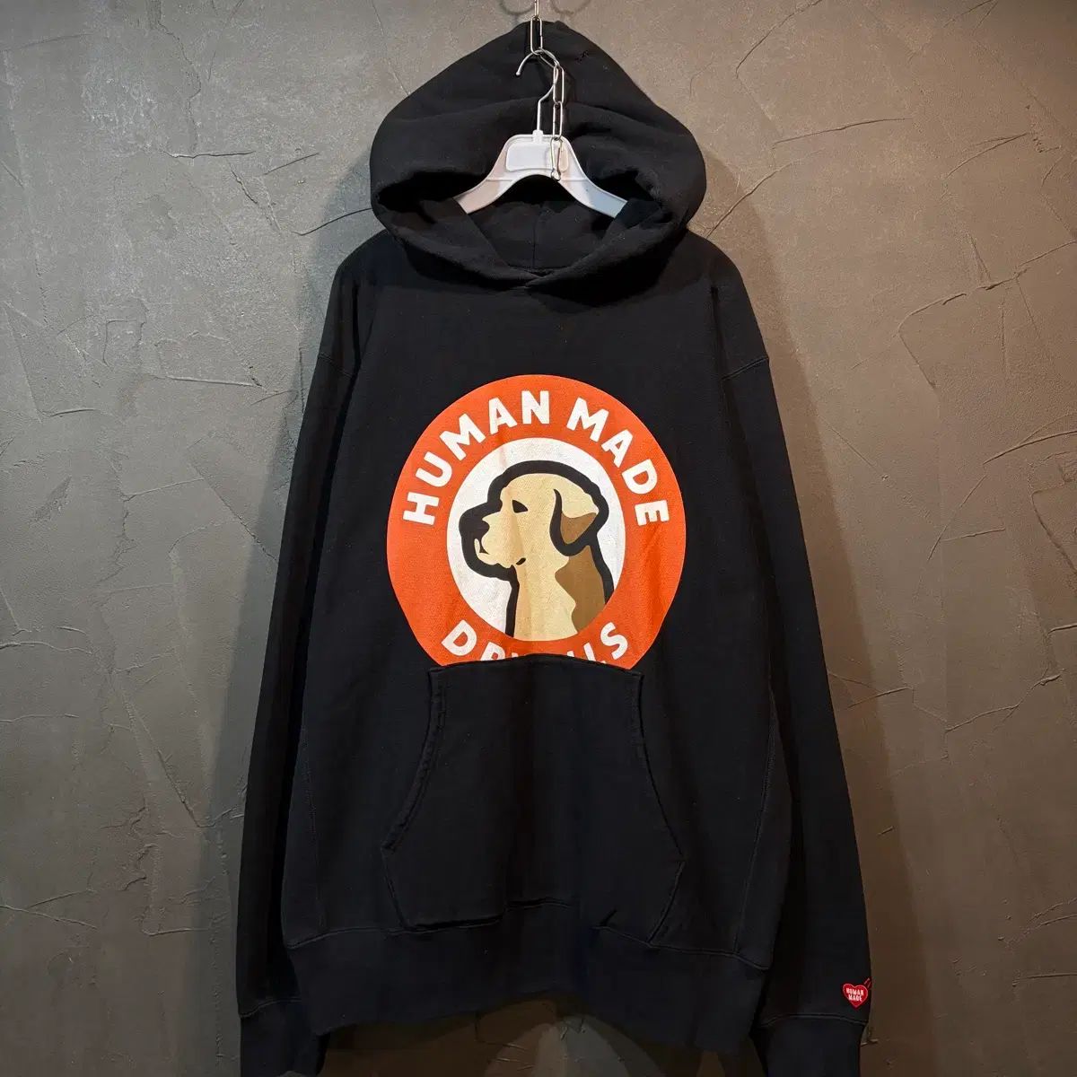 2XL HUMAN MADE ドッグ プリンティング 起毛 フードTシャツ