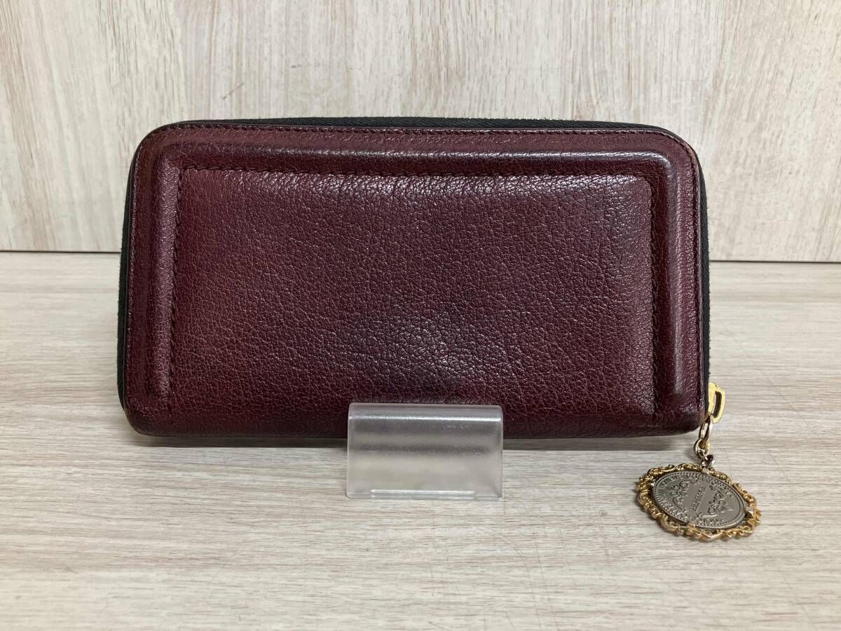 DOLCE & GABBANA ドルチェアンドガッバーナ 長財布 ラウンドジップ ワインレッド
