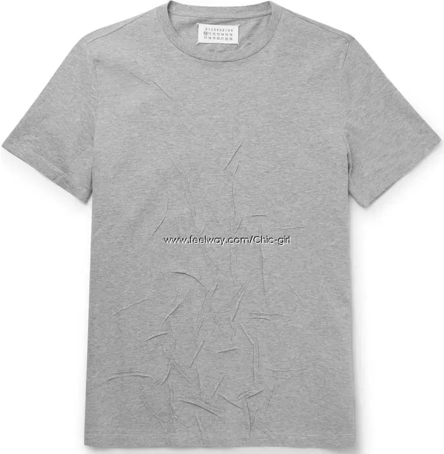 (新品) メゾンマルジェラ グレー クラック シャーリング ウォッシュ 半袖 Tシャツ サイズ52