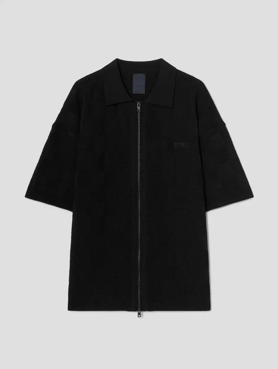 ジュンジェイ 26ss チェッカーボード Tシャツ カラー ニット ジップアップ (M)