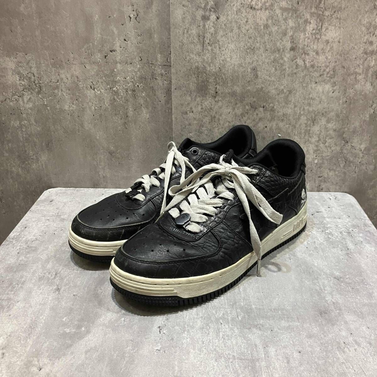 A BATHING APE × NEIGHBORHOOD BAPESTA スニーカー size 28cm ブラック エイプ ネイバーフッド