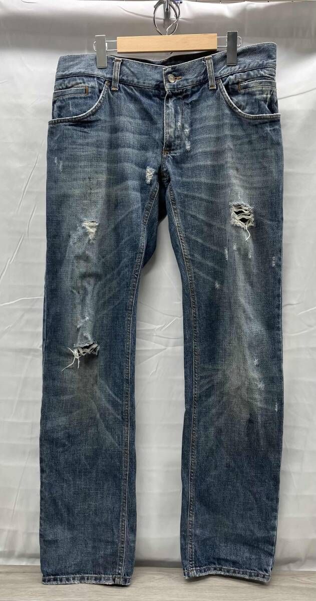 DOLCE & GABBANA ドルチェ＆ガッバーナ ジーンズ G46KTD ダメージ加工 表記サイズ 52