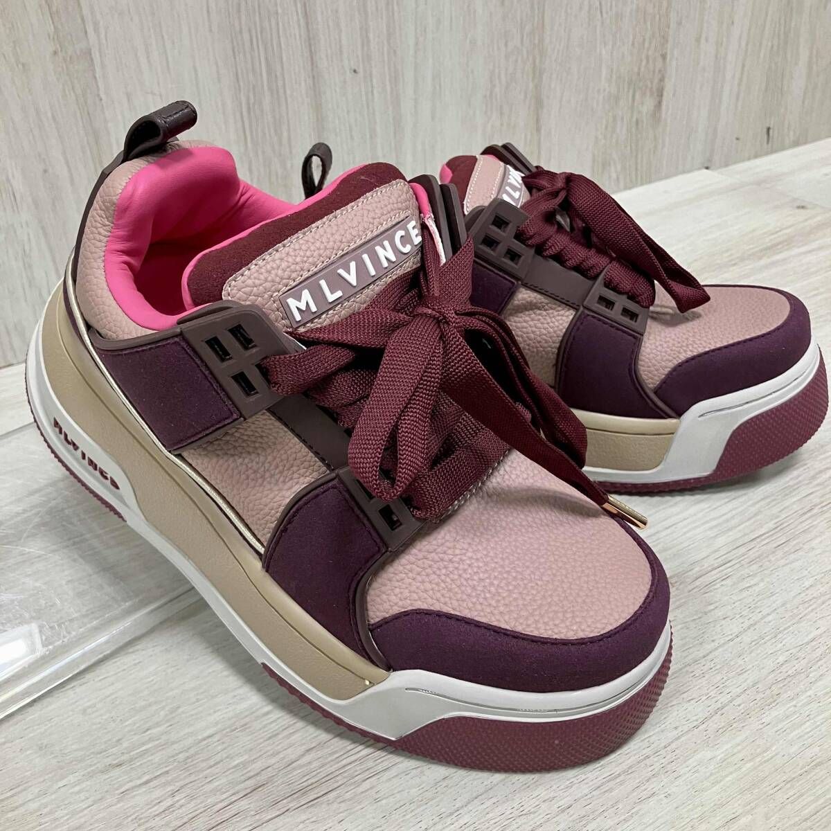 MLVINCE／スニーカー/ピンク／RAPTOR LOW ROSE PHANTOM メルヴィンス ラプターロー ローズファントム メルビンス　厚底スニーカー　23㎝