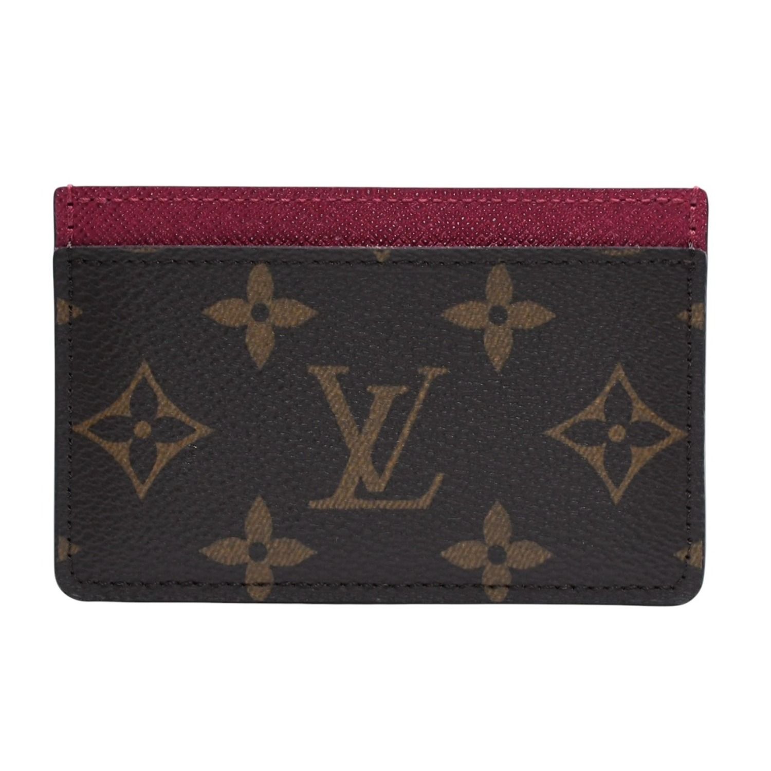 新品未使用 LOUIS VUITTON ルイヴィトン ポルトカルト サーンプル カードケース M60703 モノグラム ブラウン ワインレッド 中古 4a002548