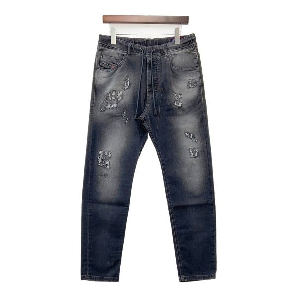 DIESEL ディーゼル NARROT ジョグジーンズ デニム スウェットパンツ ストレッチ ダメージ加工 メンズ サイズ30 ブラック ズボン DM19058■