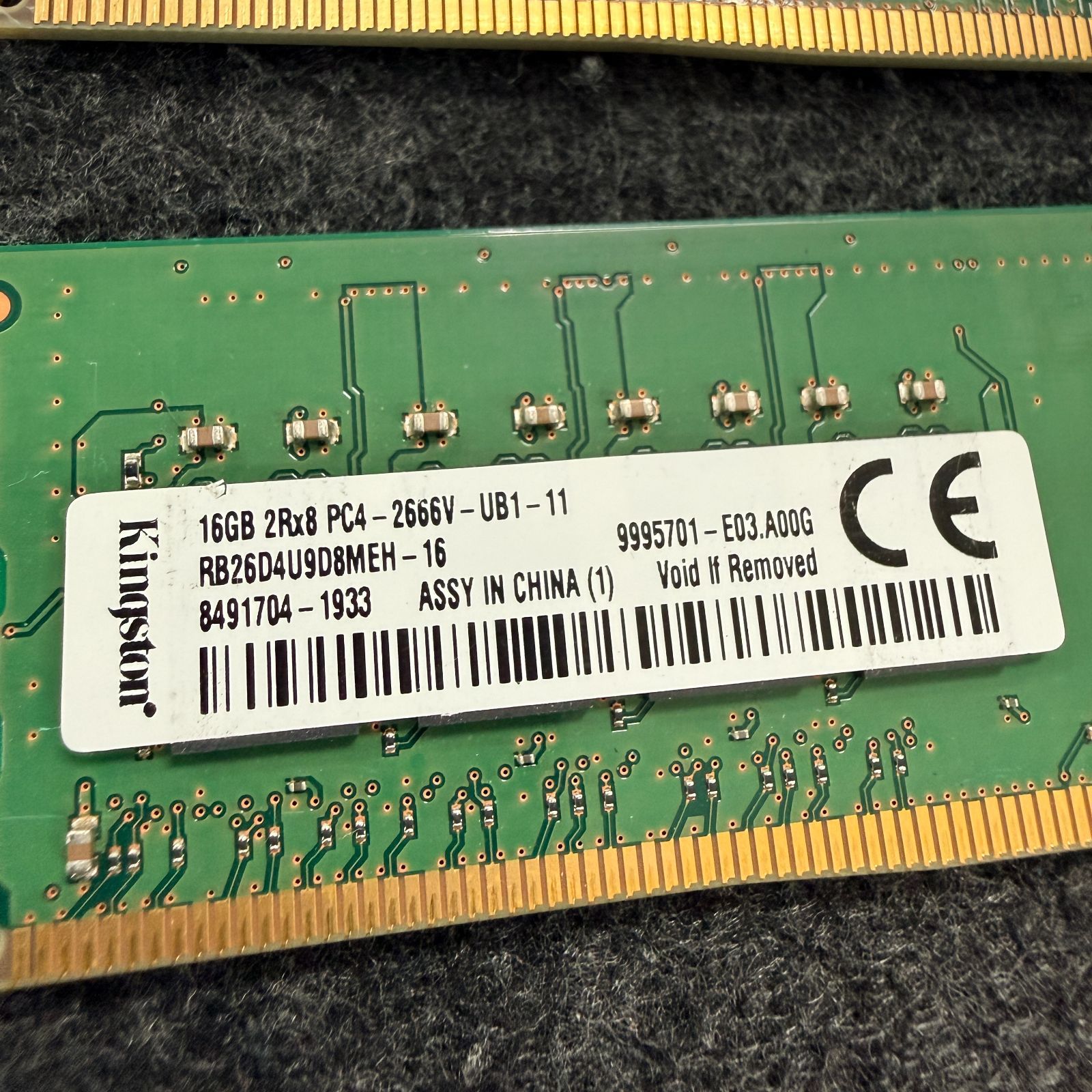 DDR4-2666 (PC4-21300) DIMM 16GB*2枚 計32GB Kingston RB26D4U9D8MEH K162