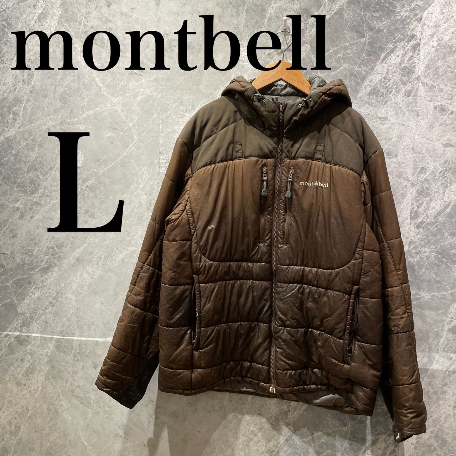 montbell メンズ L ブラウン ダウンジャケット 軽量 防寒 アウター