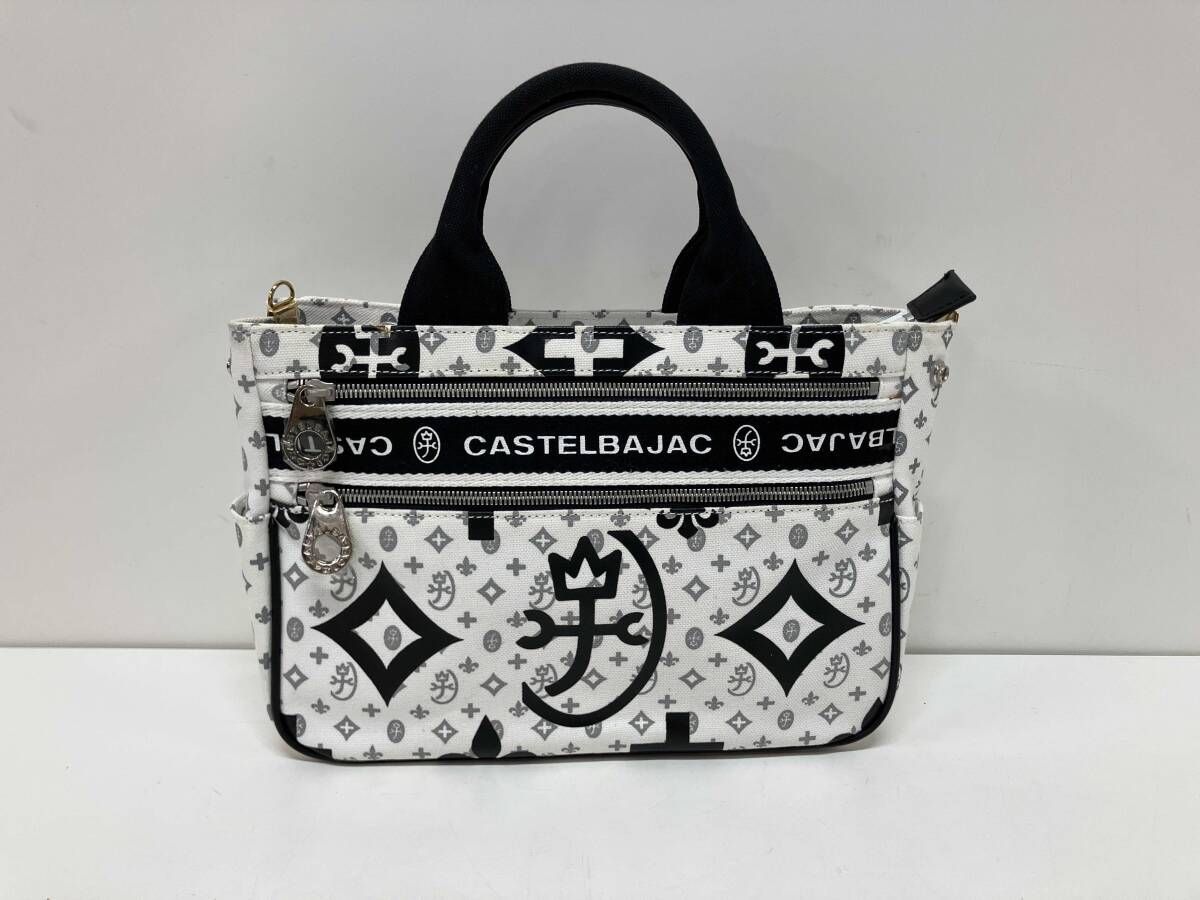 CASTELBAJAC カスタルバジャック 38511 ミニトートバッグ ホワイト モノグラム 帆布
