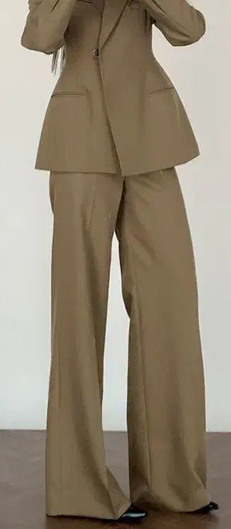 BRONN オリジナル ワイドスラックス カーキ ベージュ