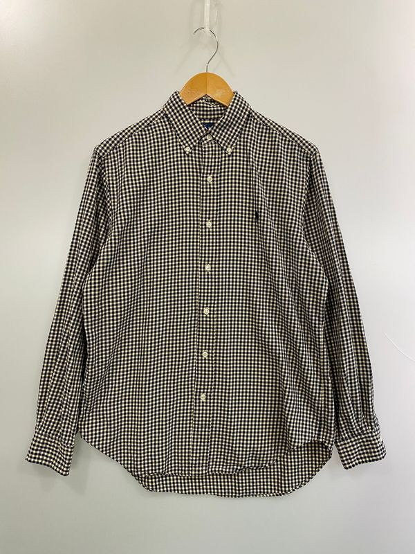 【中古品】 RALPH LAUREN ラルフローレン GINGHAM CHECK BUTTON DOWN SHIRT 90S ギンガムチェック ボタンダウンシャツ 90年代 ヴィンテージ メンズ 長袖シャツ 【146-260521-em-23-min】