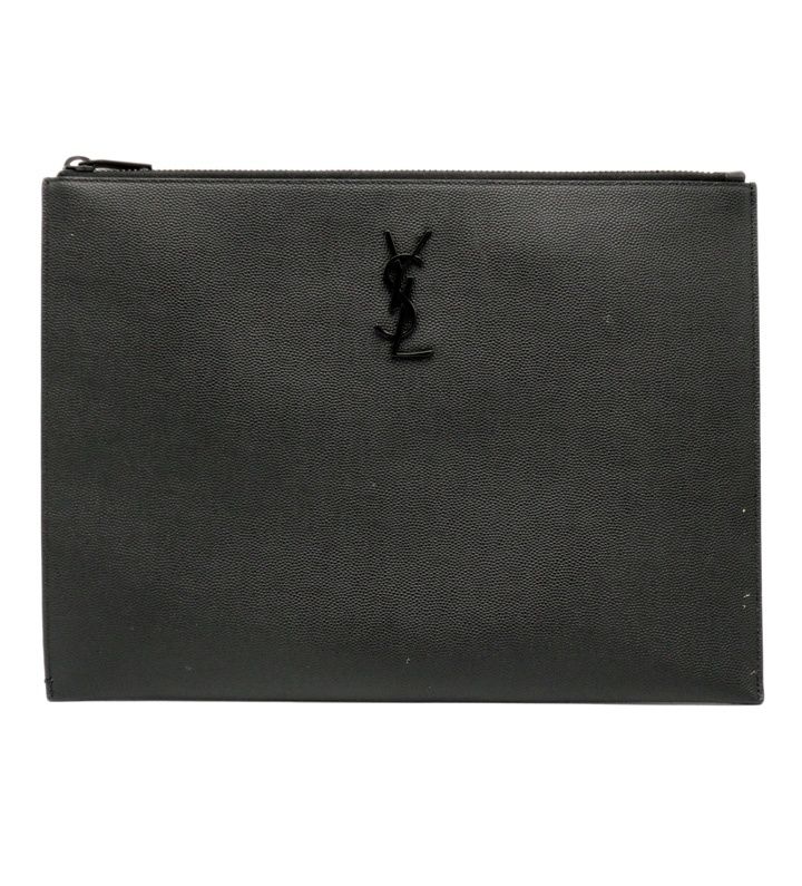 サンローラン パリ SAINT LAURENT PARIS 【 453249 0SX0E 1000 】 YSL ロゴ レザー クラッチ ハンド バッグ h8133