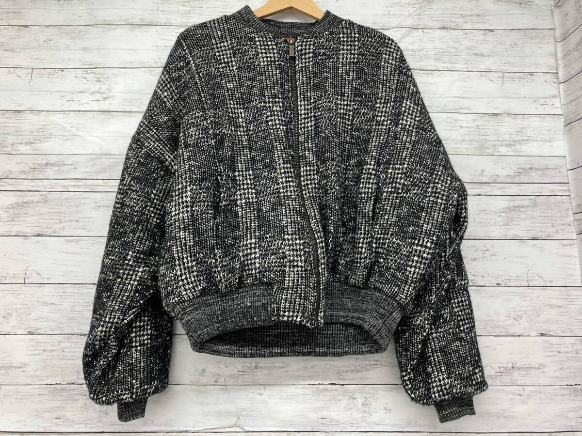 ZARA／ブルリン／Tweed MA-1／BOMBERJACKET／グレー／Mサイズ