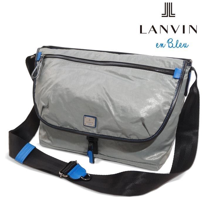 ランバンオンブルー ショルダーバッグ ヘザン 503102 メンズ グレー系 LANVIN en Bleu 軽量 撥水 A4 ノートPC収納可 新品 正規品 定価24,200円