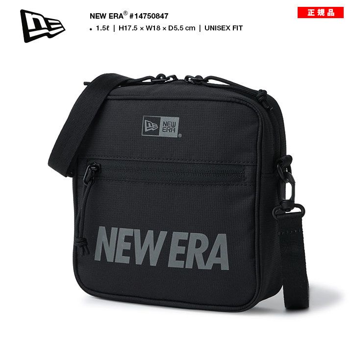 NEWERA ミニショルダーバッグ 斜めがけ 光を反射する リフレクター スマホショルダー 大人 小さめ ポーチ ショルダーポーチ ボディバッグ ミニショルダーポーチ メンズ レディース 春夏秋冬用 黒 b系 ヒップホップ ファッション 14750847
