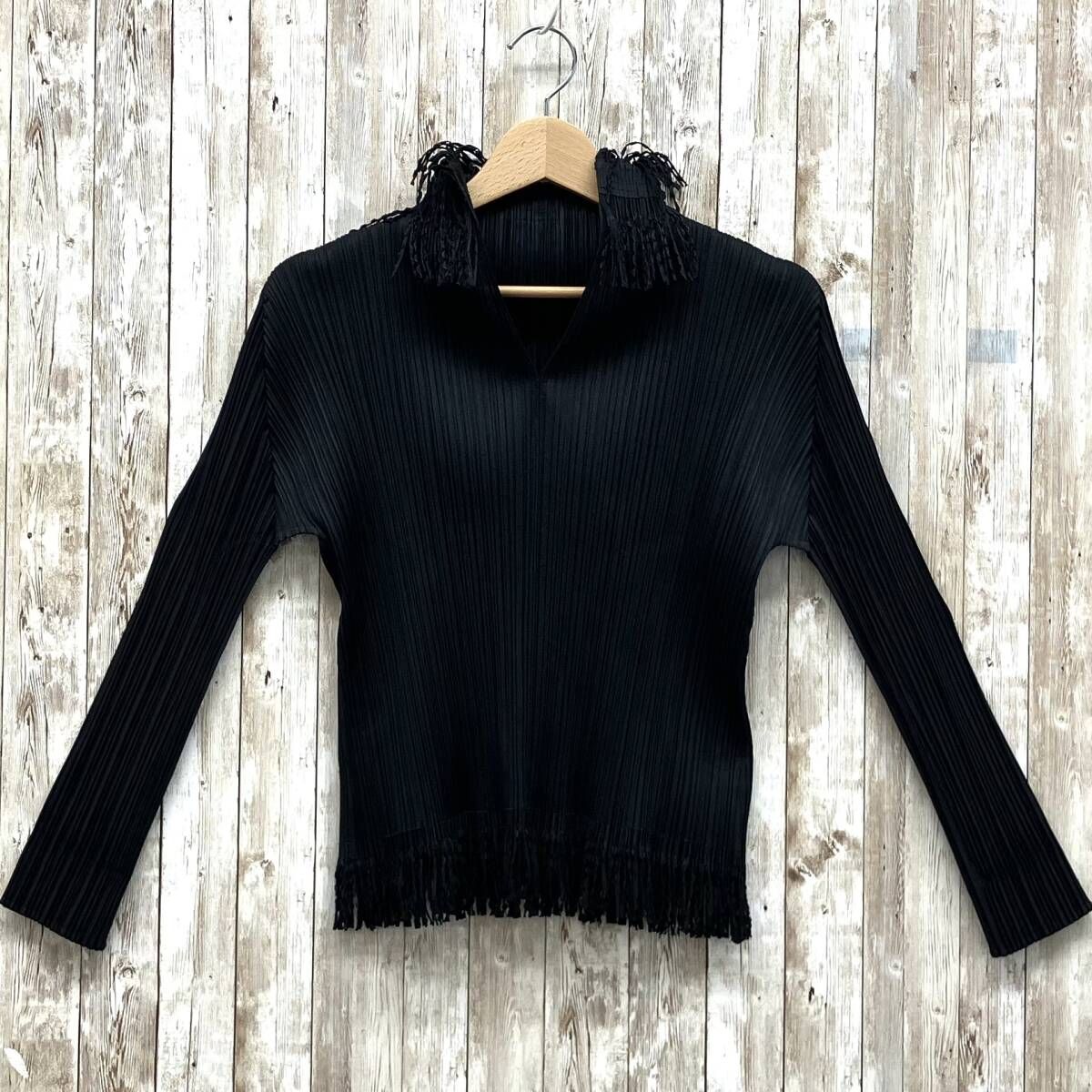 PLEATS PLEASE イッセイミヤケ レディース ブラウス 長袖シャツ PP43-JK742 size3 ブラック