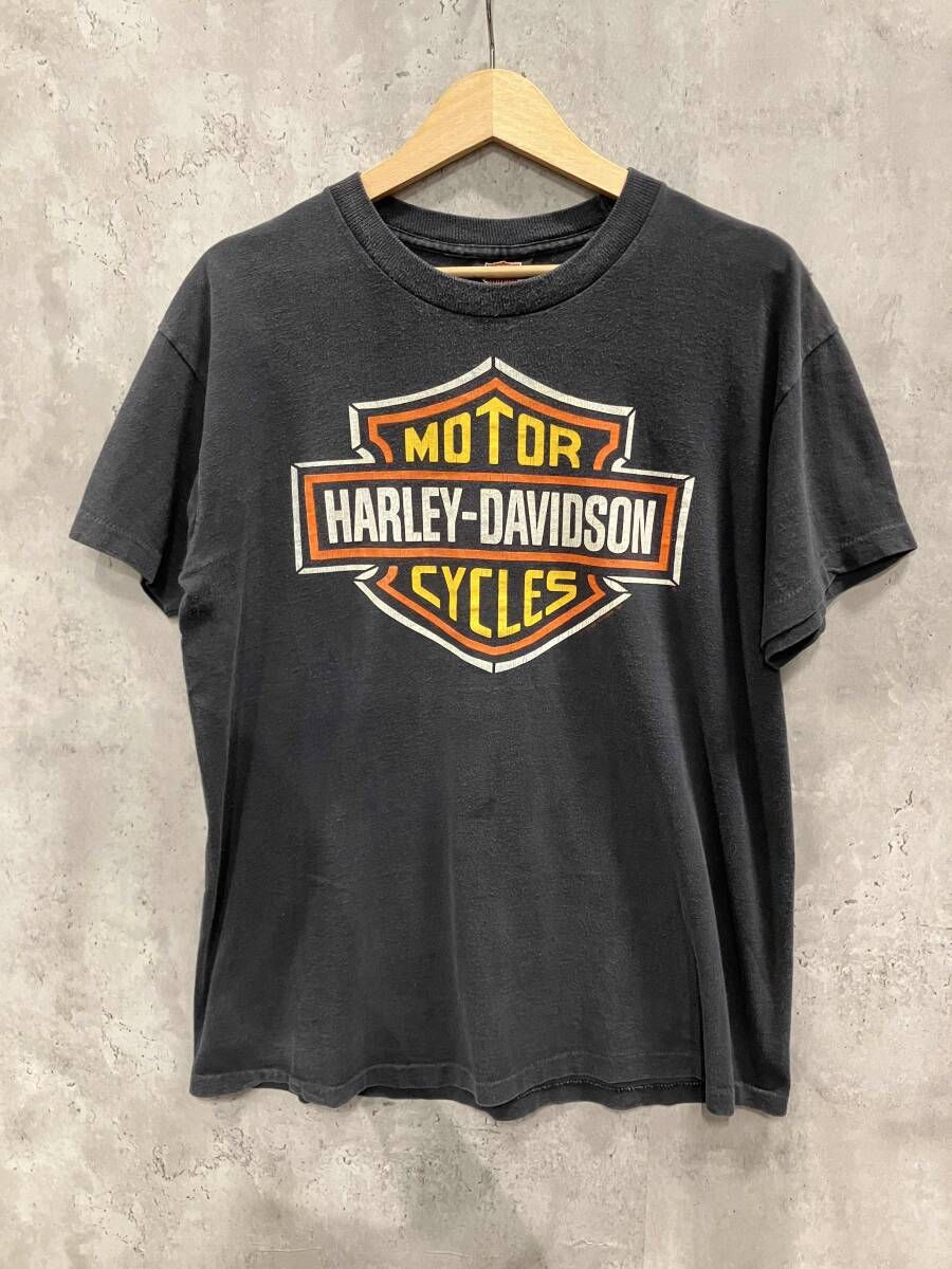 90s HARLEY DAVIDSON ハーレーダビッドソン 両面プリントTEE グレー サイズ L