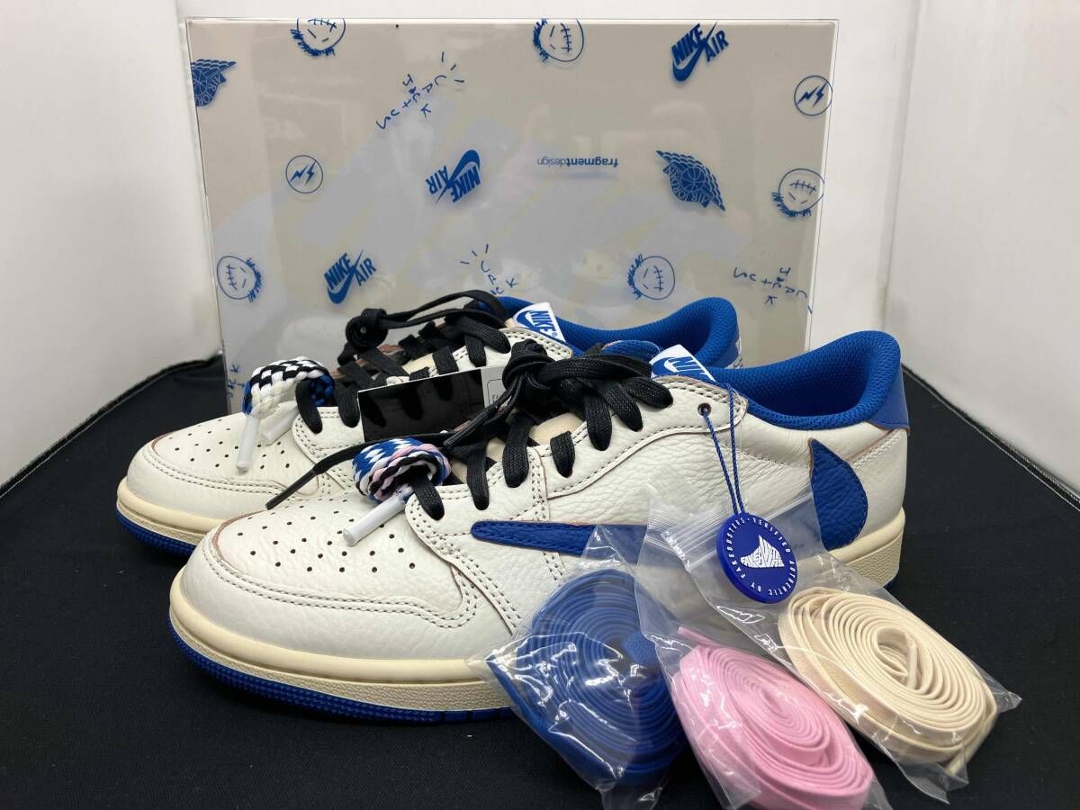 鑑定済／黒タグ付き未使用品／NIKE × Travis Scott × fragment design／AIR JORDAN 1 LOW OG／DM7866-104／25.5cm