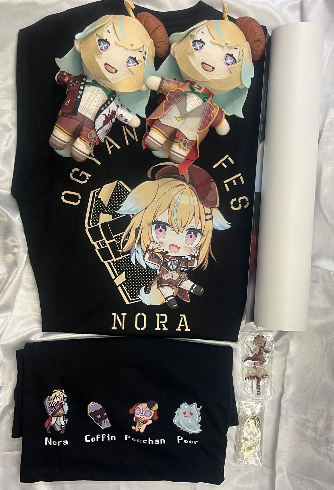 従井ノラ　グッズ　まとめ　深層組　Vtuber Tシャツ　ぬいぐるみ　アクリルスタンド　ポスター　バッジ　2周年記念　生誕祭　野良組総会　のらのら組合　おぎゃのらふぇす