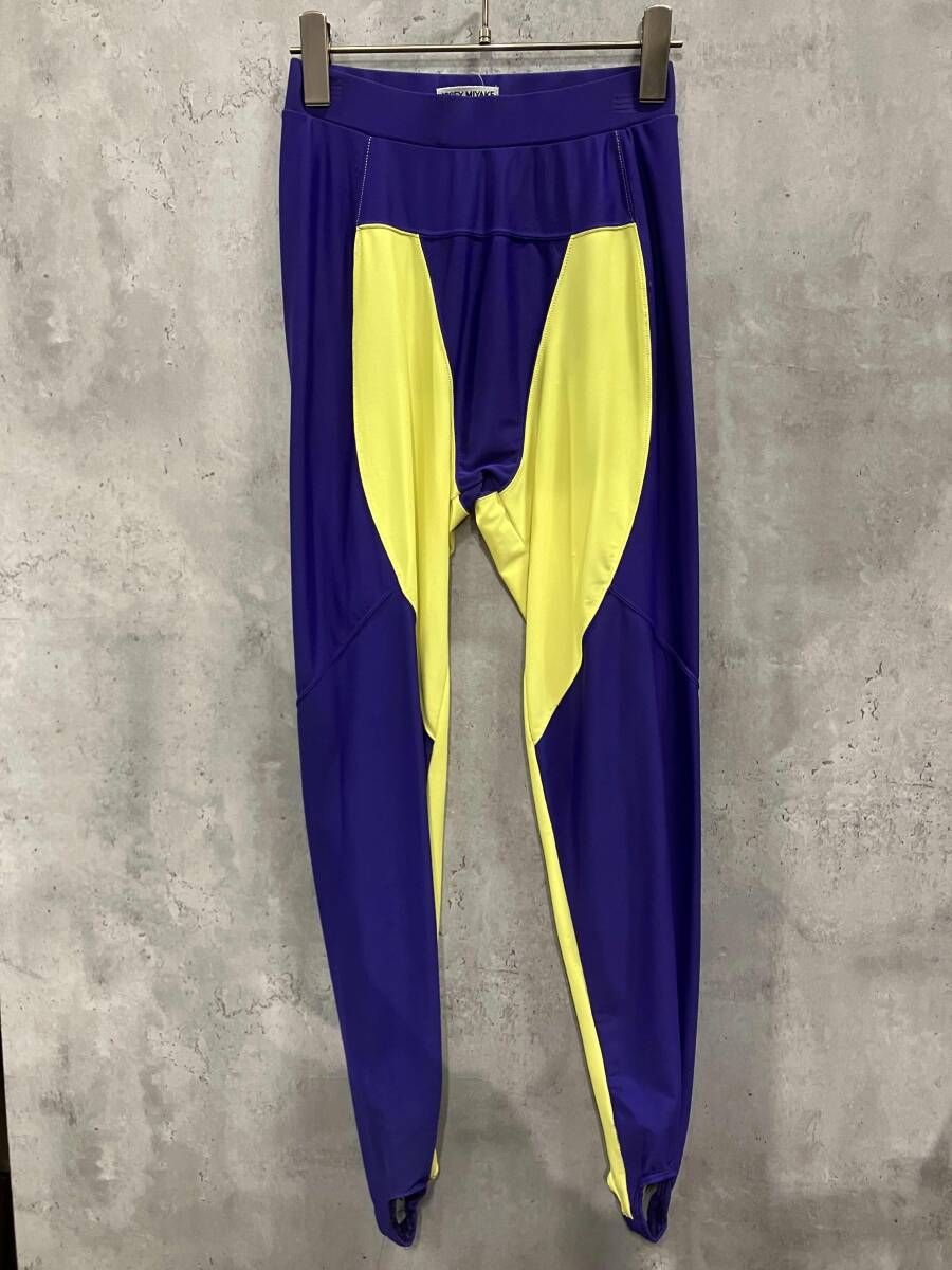 90s 銀タグ ISSEY MIYAKE イッセイミヤケ レギンスパンツ パープル