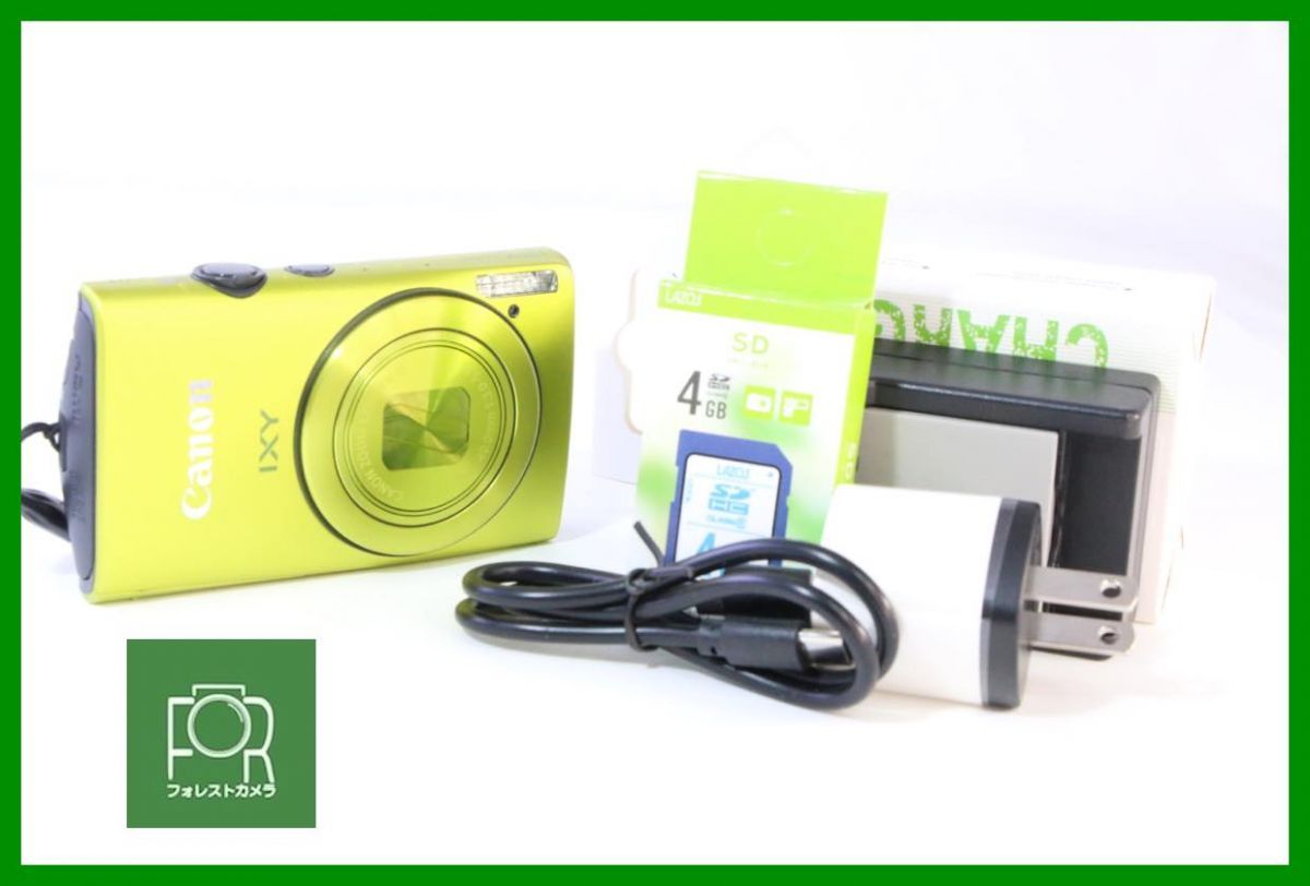 【動作保証・点検済】極上品■到着後即使える■Canon IXY 600F ｸﾞﾘｰﾝ■バッテリー・チャージャー・4GB SDカード付き■EE767