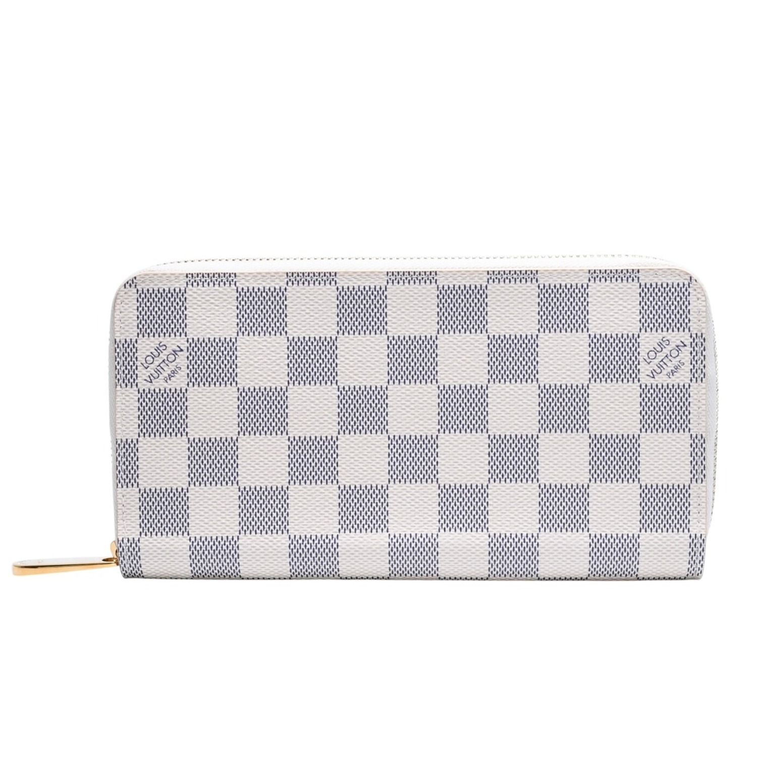 極美品 LOUIS VUITTON ルイヴィトン ダミエアズール ジッピーウォレット N41660 アイボリー ブラック ラウンドジップウォレット RFID 中古 4a002553